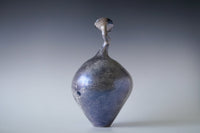 Nerida Coil Blue Iridescent Raku Vessel