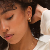 Liquid Gold Hoop Stud Earrings