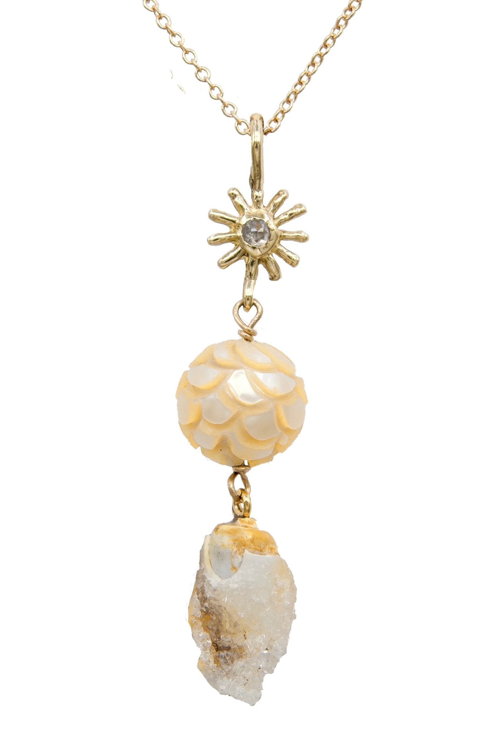 Mermaid Druzy Shell Pendant