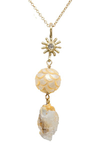 Mermaid Druzy Shell Pendant