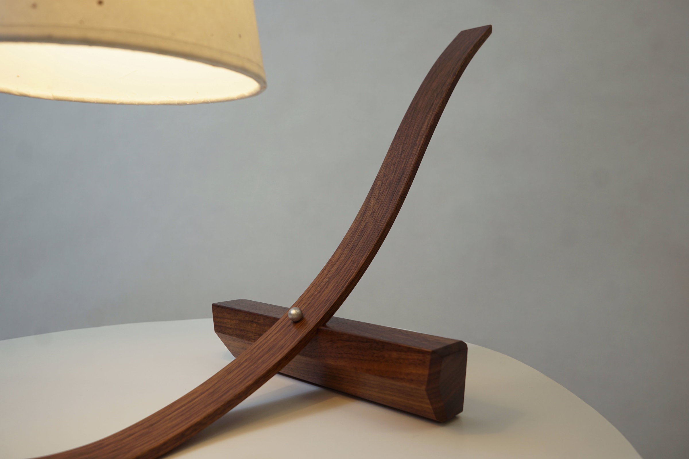 Bent Table Lamp in Walnut