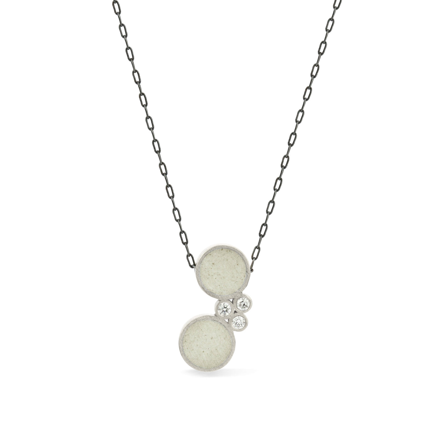 Sterling Silver with White Concrete