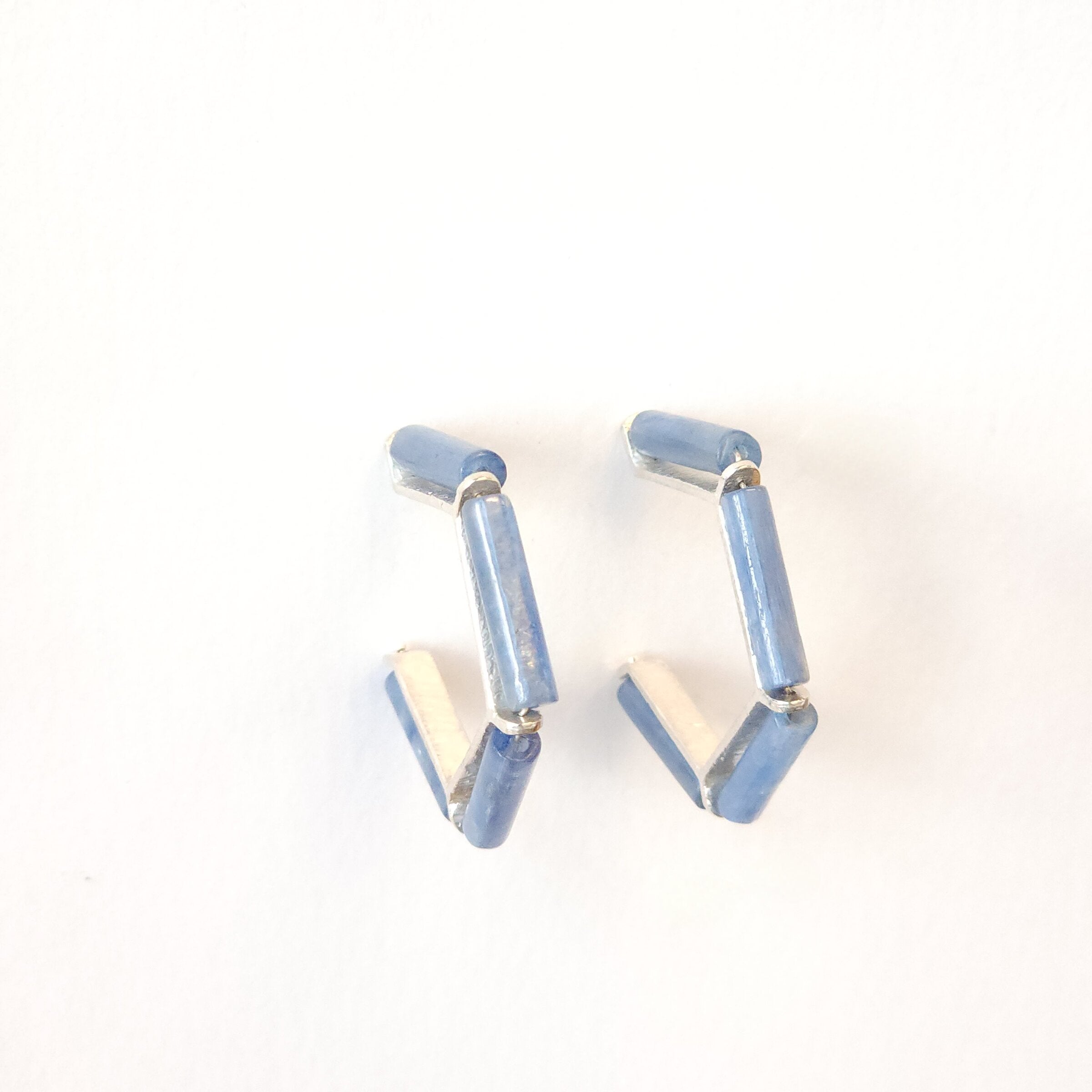 Kyanite Angled Hoop Earrings