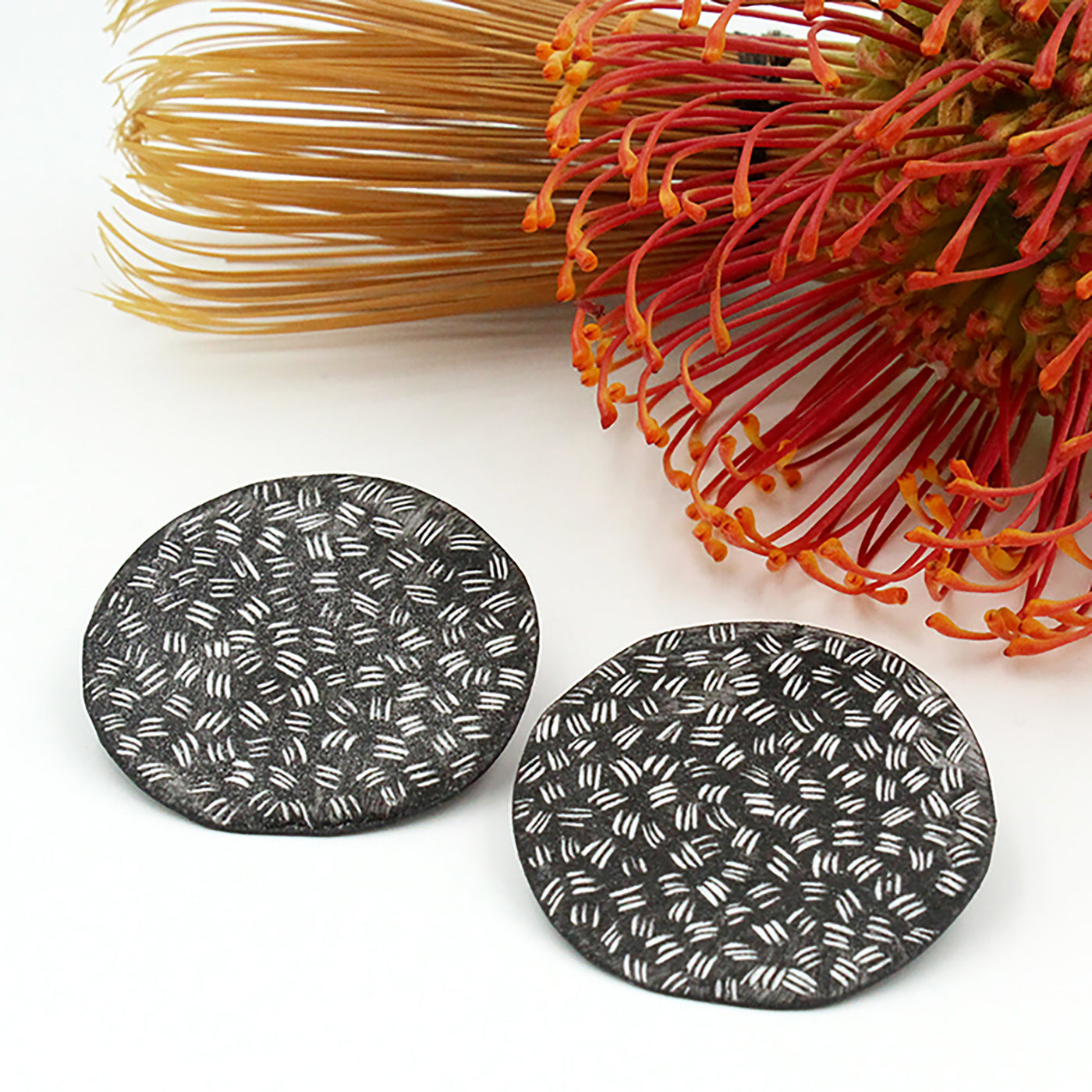 Triple Dash Sgraffito Earrings
