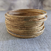 Alice Thin Hand Etched Bangle