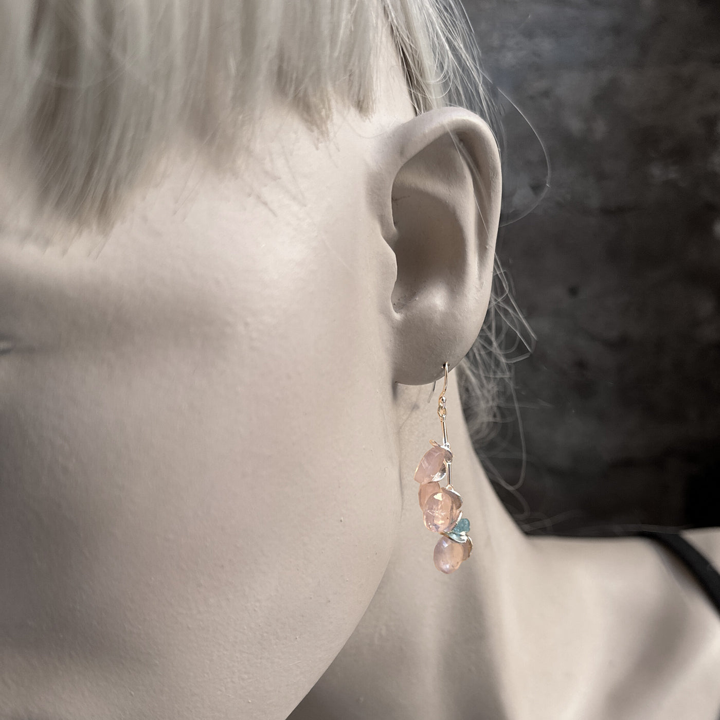Pink Quartz & Aqua Apatite Signature Earrings