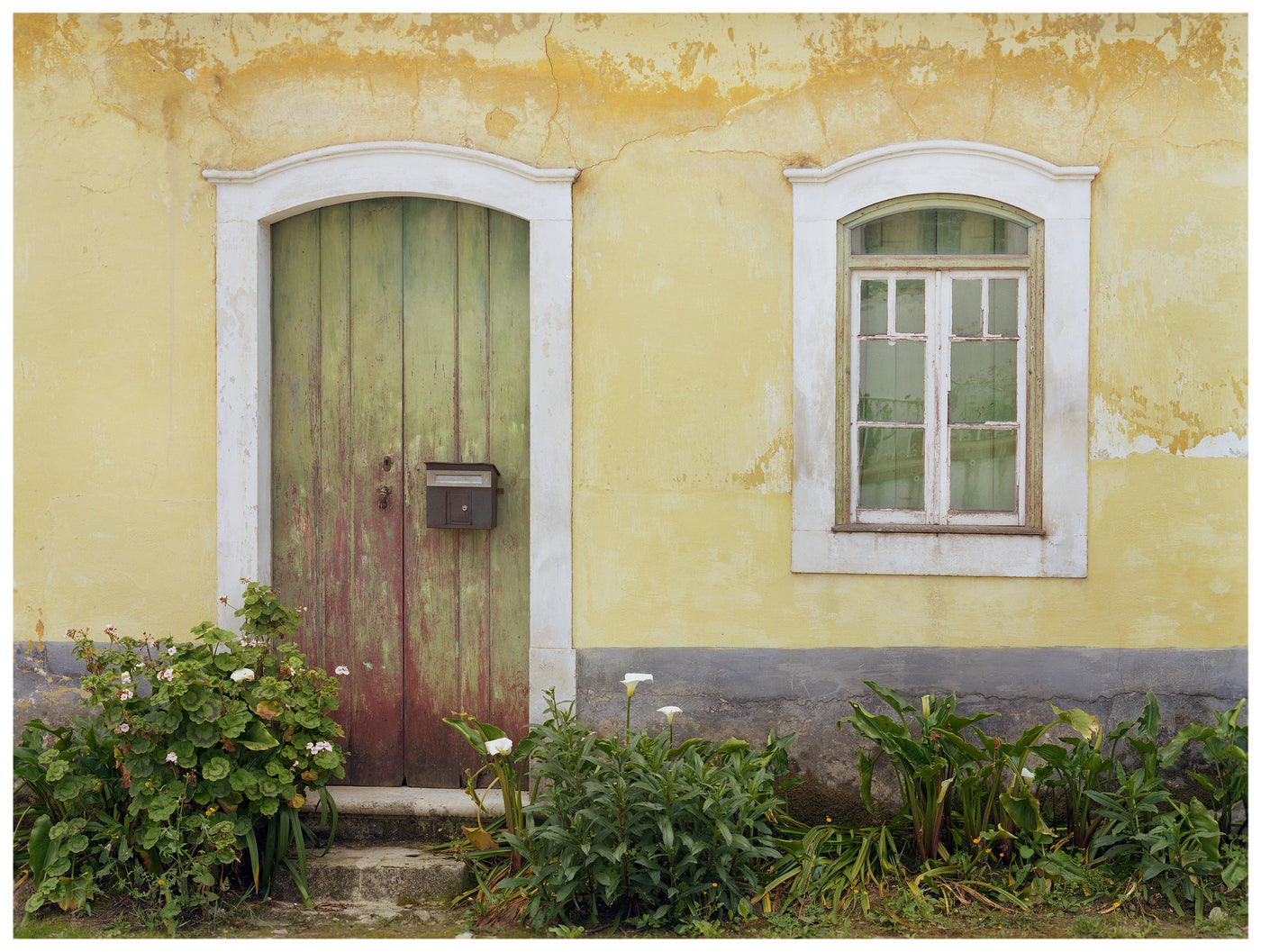 Yellow Wall and Green Door