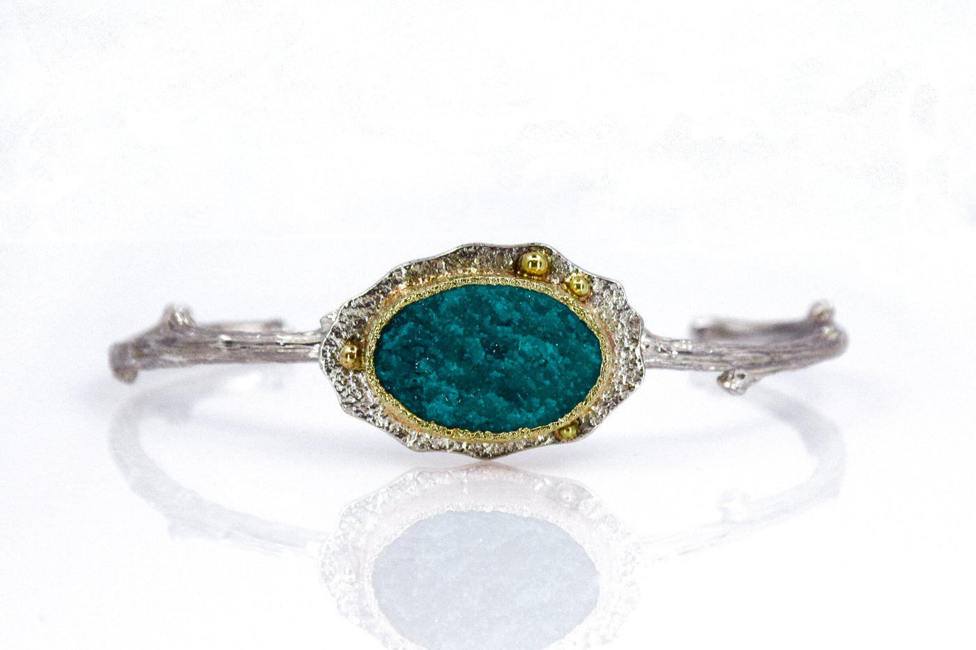 Chrome Dioptase Twig Bracelet