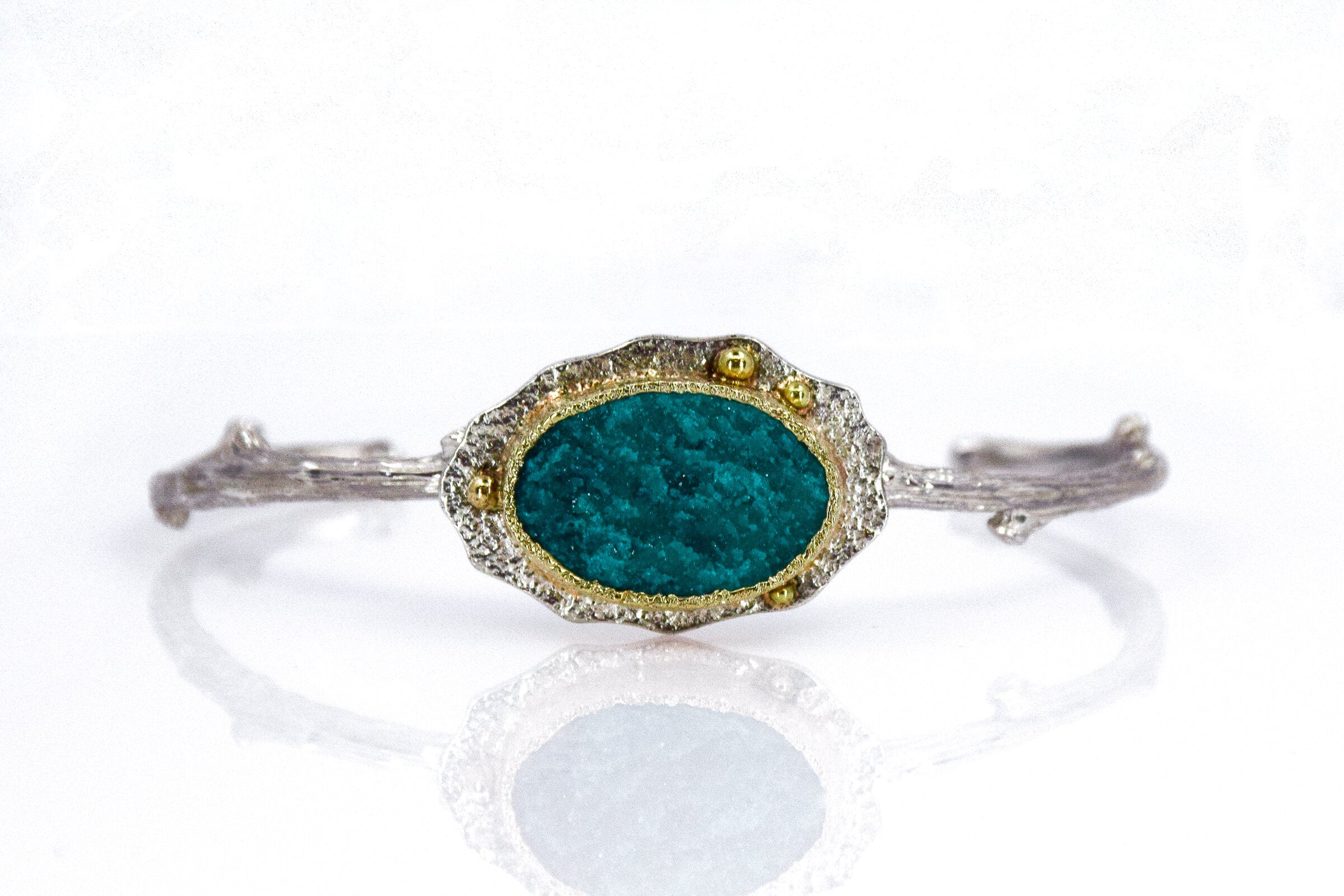 Chrome Dioptase Twig Bracelet