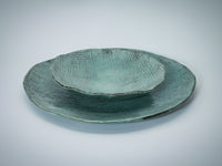Woodgrain Slab-Built Platter & Bowl