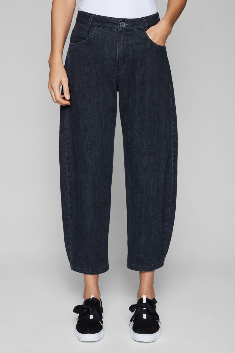 Denim Barrel Leg Pant - Black