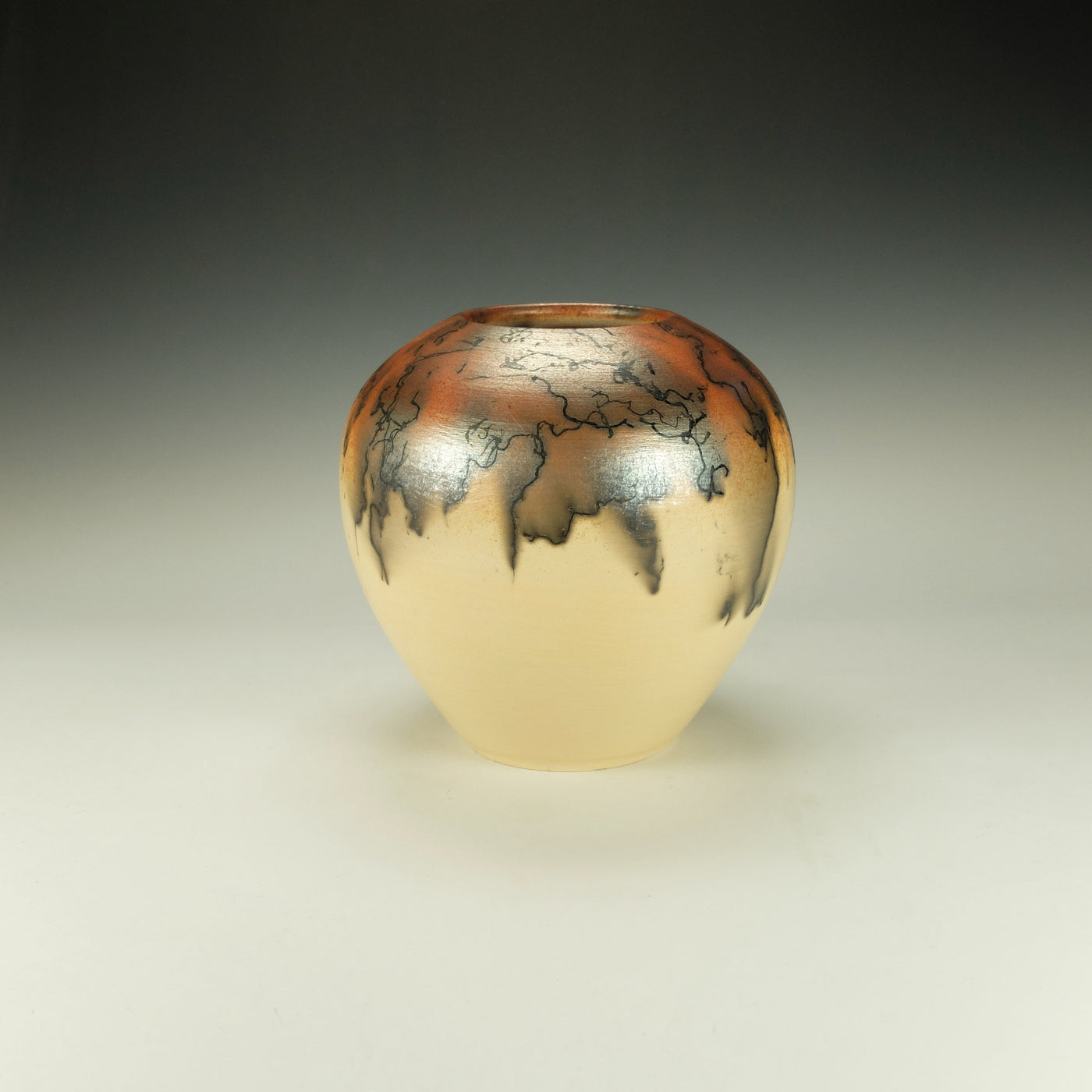 Orange, Black and Mustard Raku Pottery