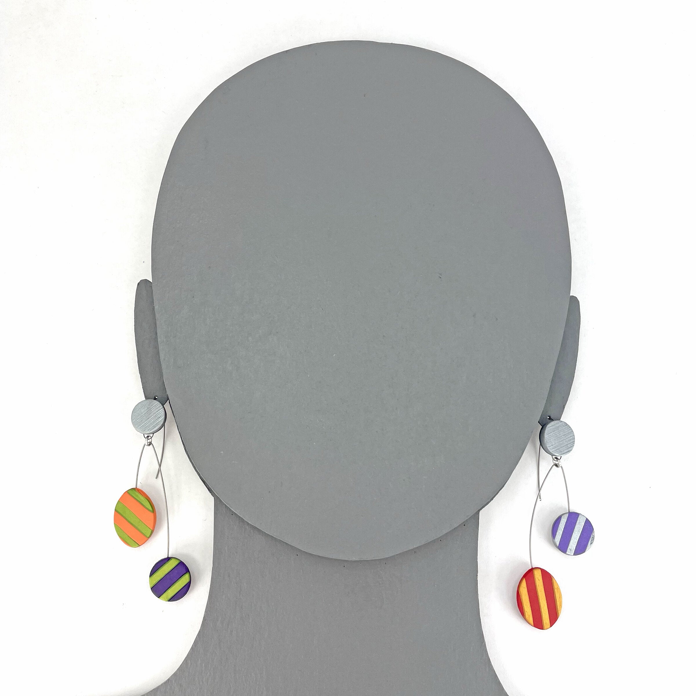 Striped Shapes & Dangles Earrings