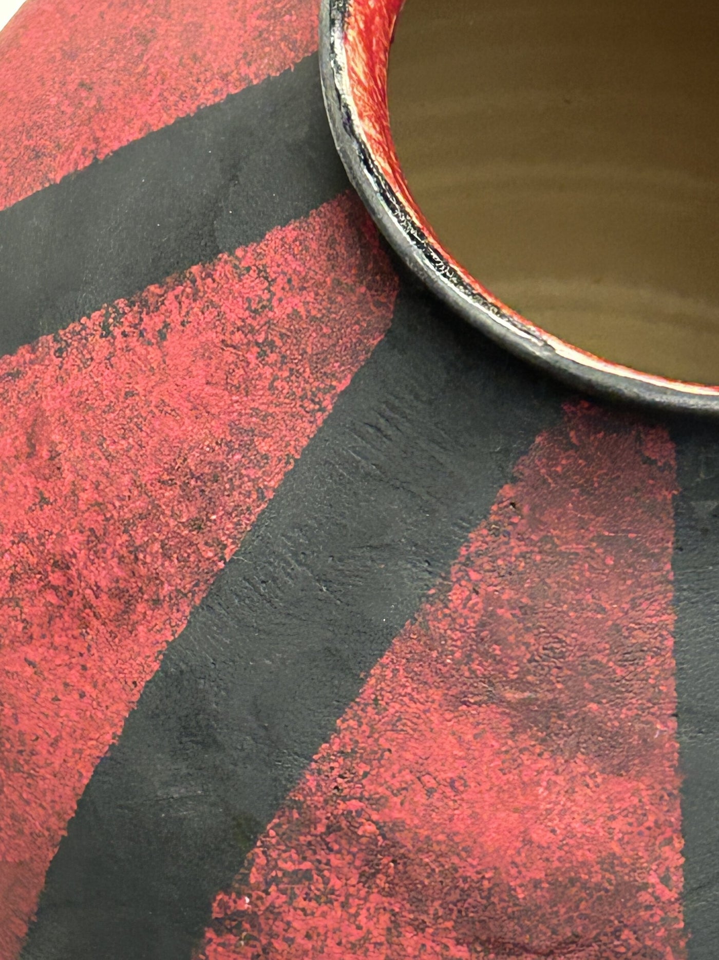 Black and Red Matte Vase