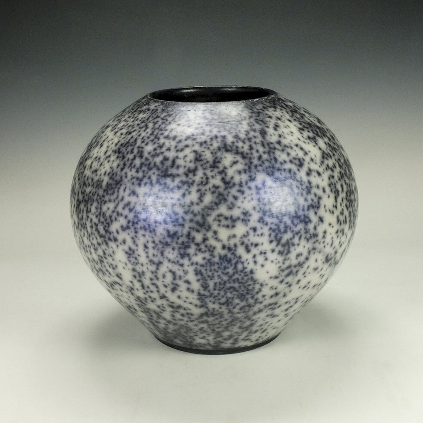 Naked Raku Jar with Blue Blush