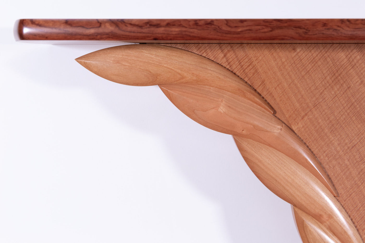 Curly Tanigre and Bubinga Wings Hall Table
