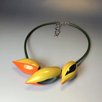 Orange and Pistachio Buds Necklace