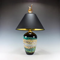 Black Opal Table Lamp with Tulip Finial