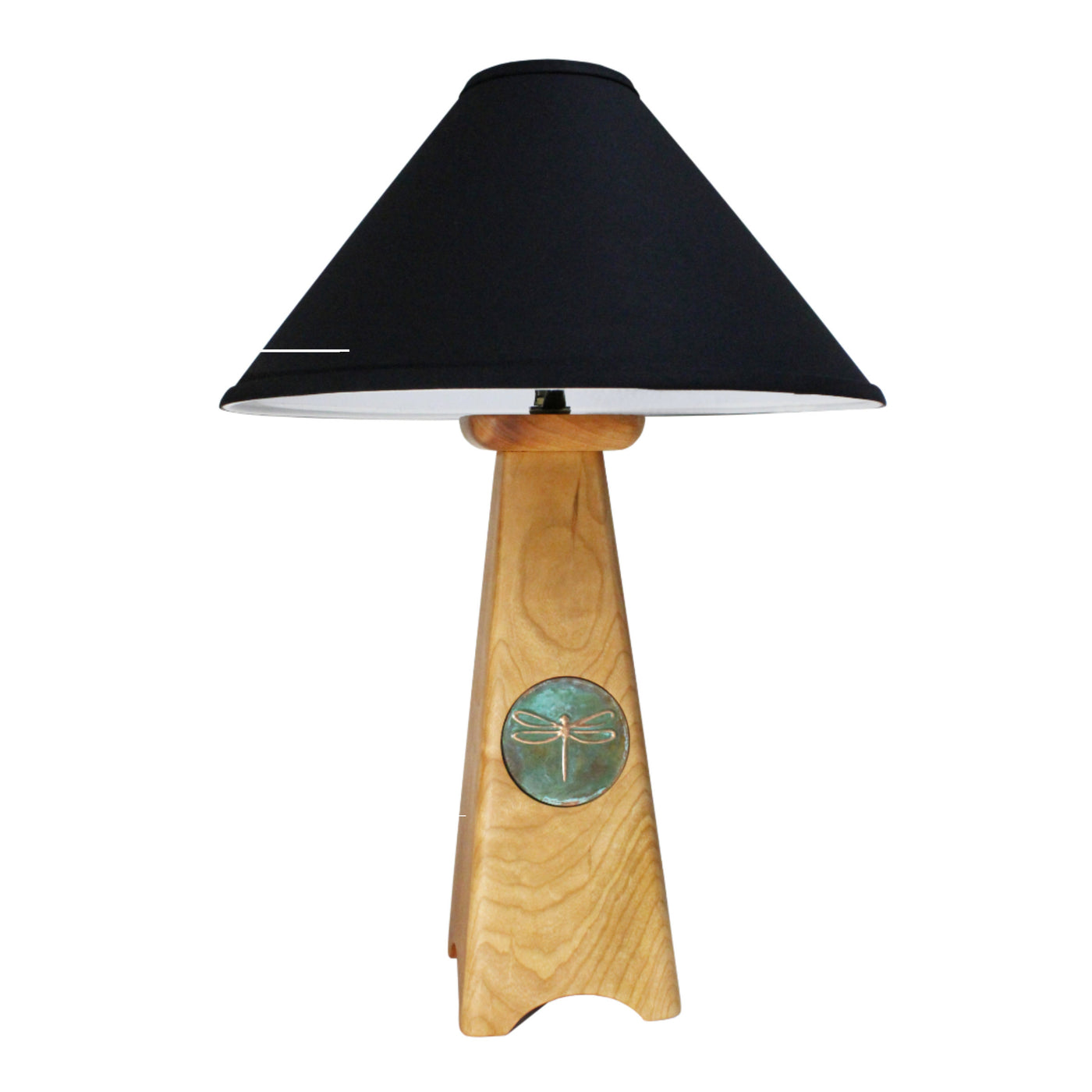 East of Appalachia Table Lamp with Patina Dragonfly Medallion
