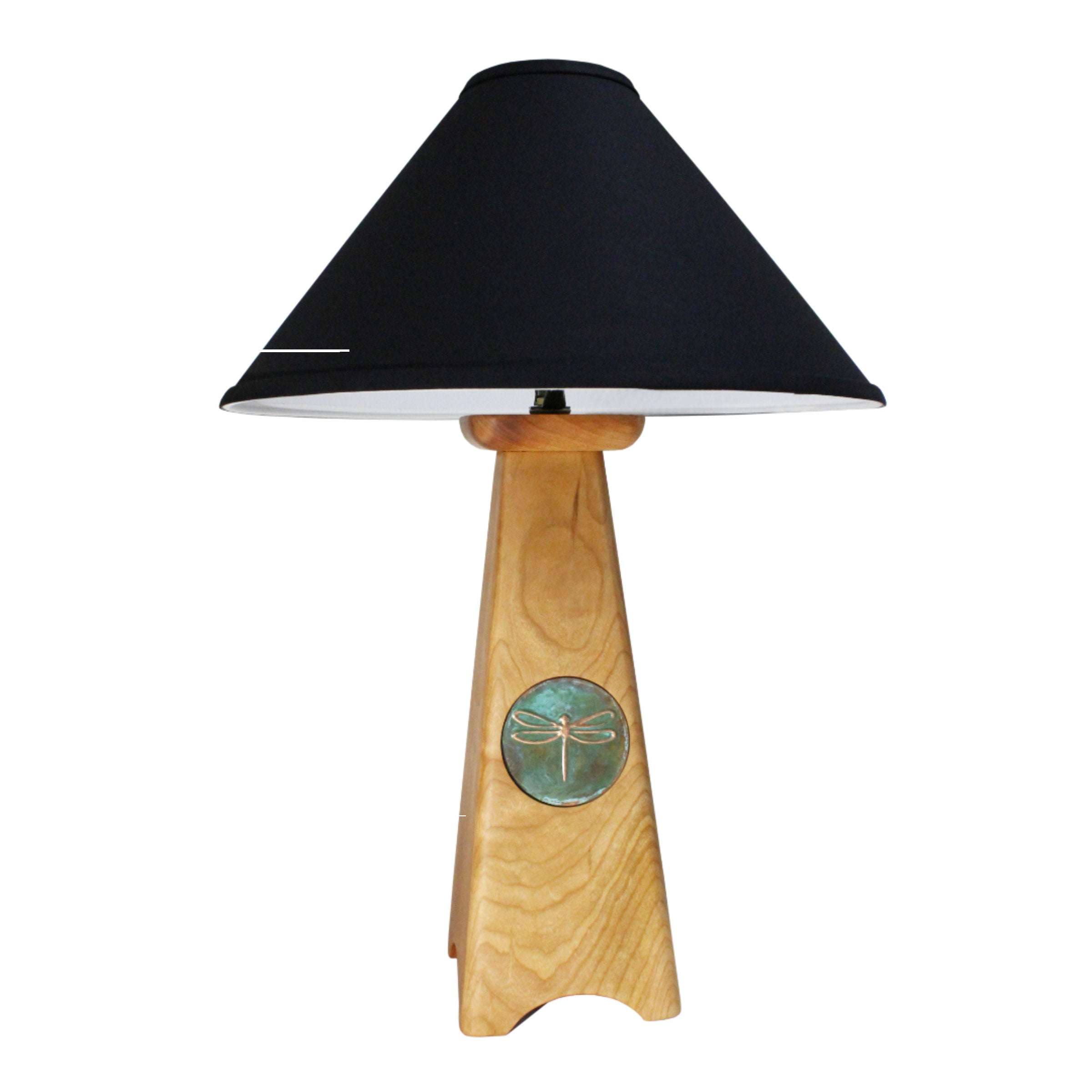 East of Appalachia Table Lamp with Patina Dragonfly Medallion