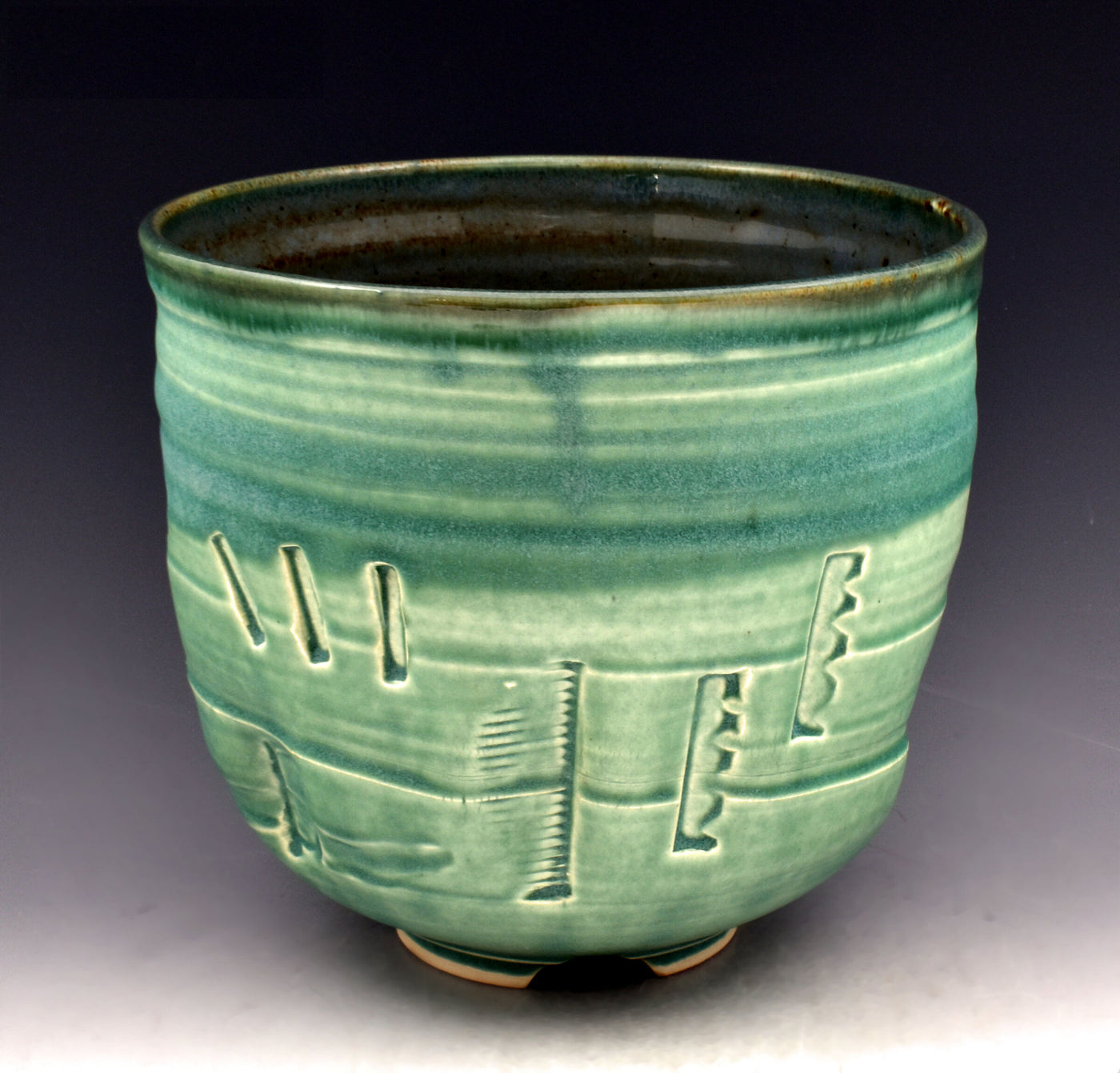 Tall Textured Porcelain Bowl