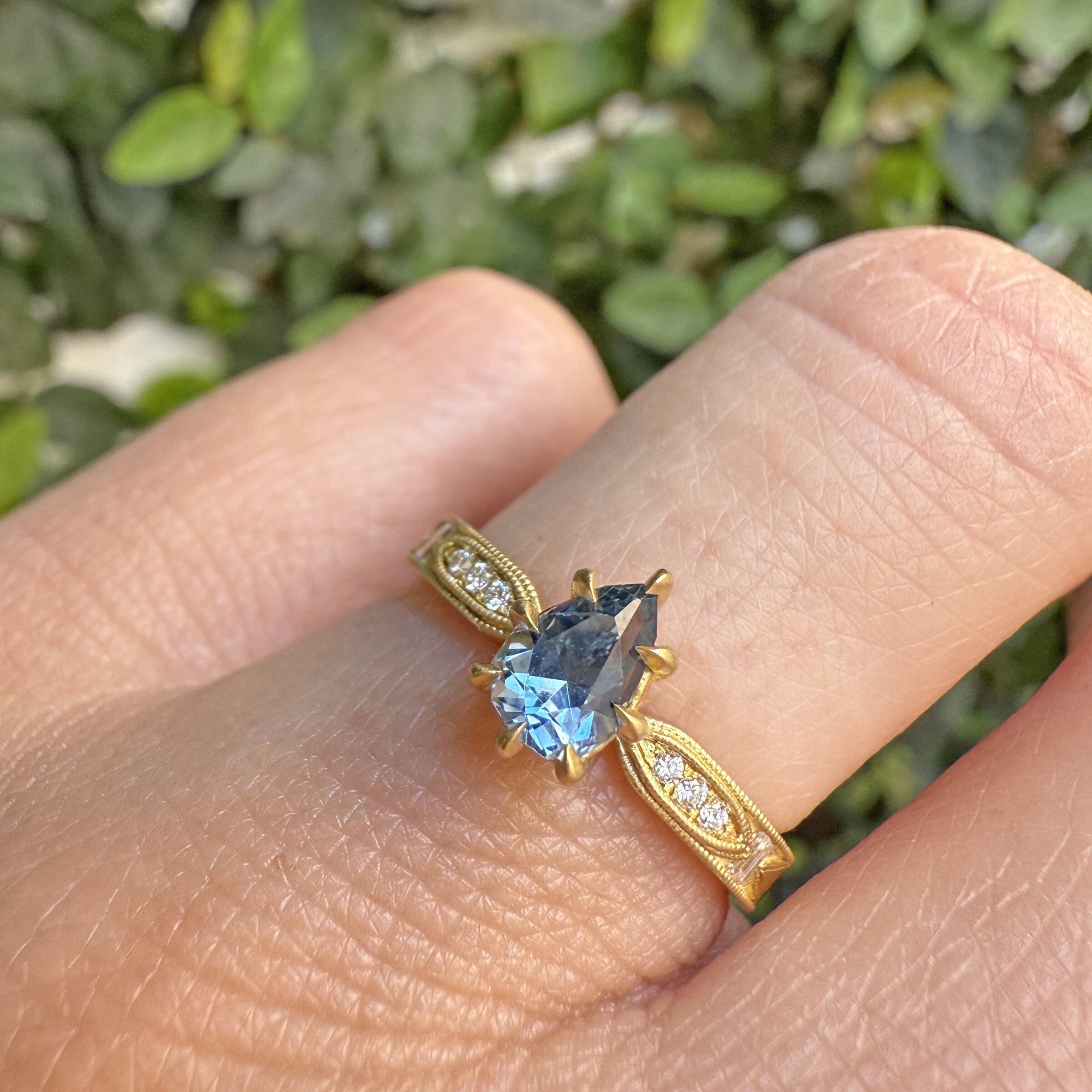 Berkshire Pear-Shaped Sapphire & Diamond Ring