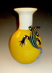 Yellow Vase with Blue Tailed Skink
