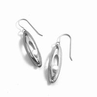 Silver Floating Pearl Earrings