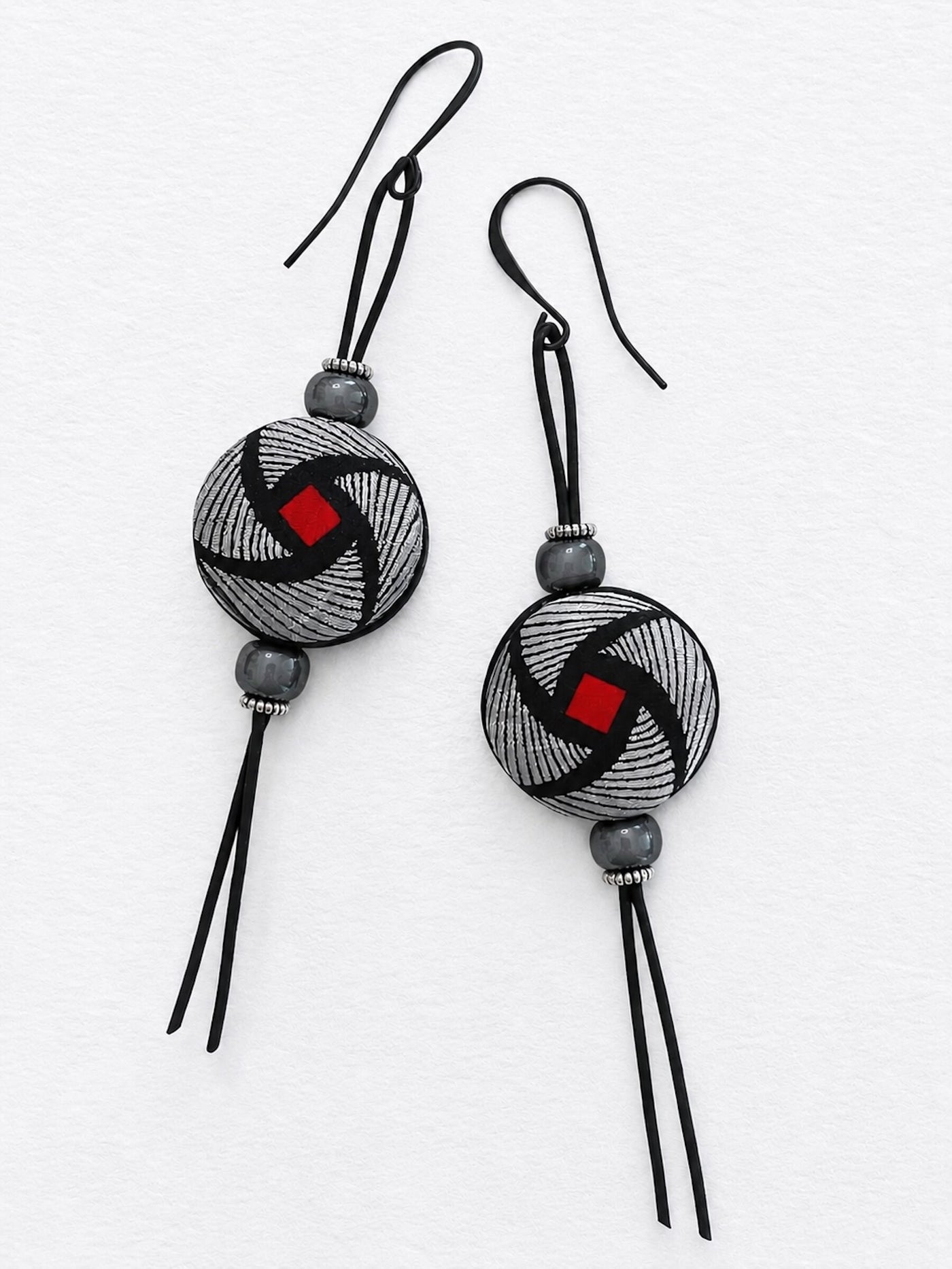 Vintage Italian Silk Spiral Earrings