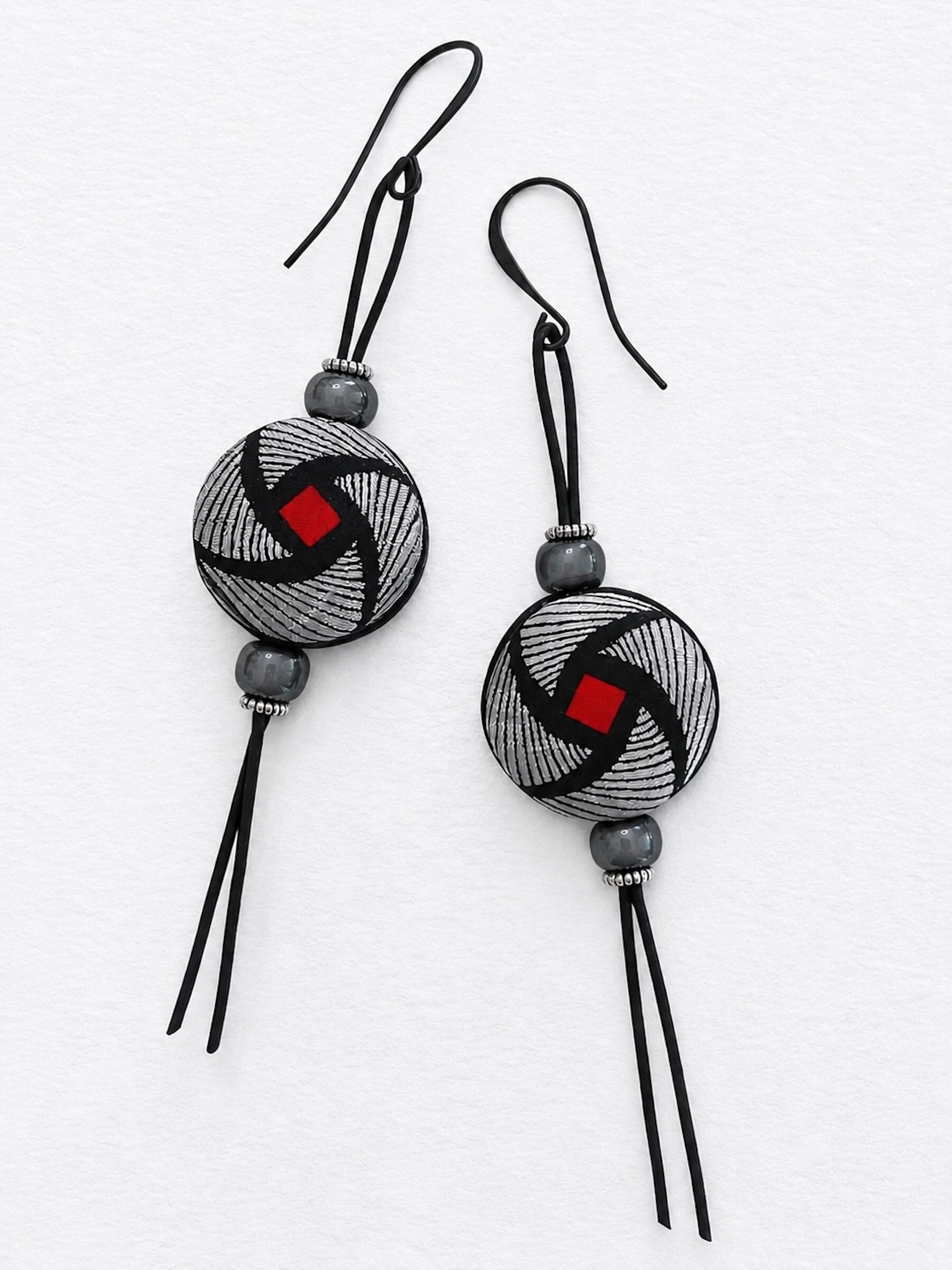 Vintage Italian Silk Spiral Earrings