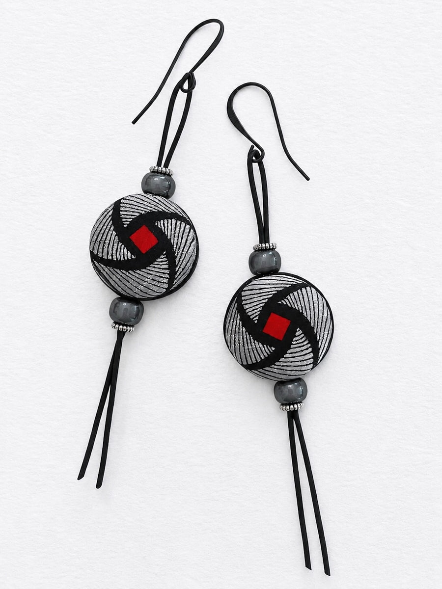Vintage Italian Silk Spiral Earrings