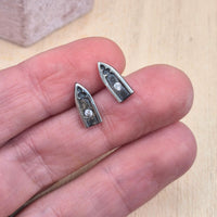 Gothic Arch Sapphire Earrings