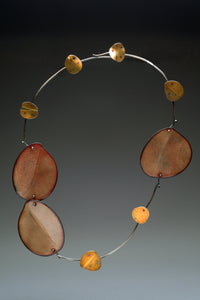 Money Plant Enamel Necklace
