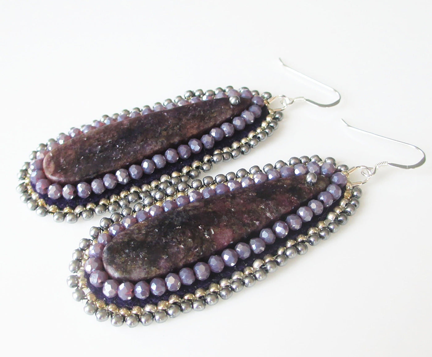 Gemstone Lepidolite Earrings