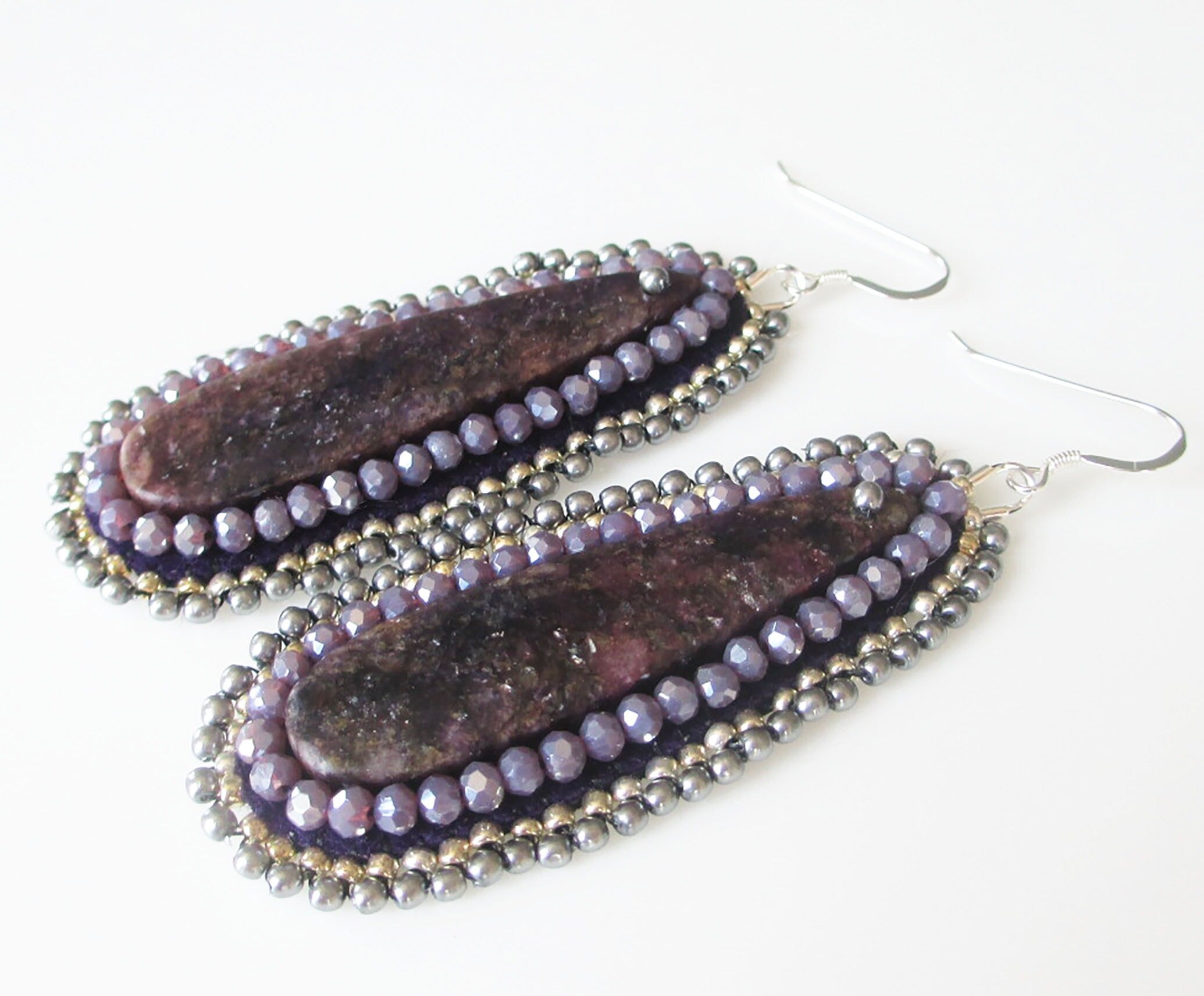 Gemstone Lepidolite Earrings