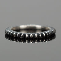 thin grid quilt ring in silver