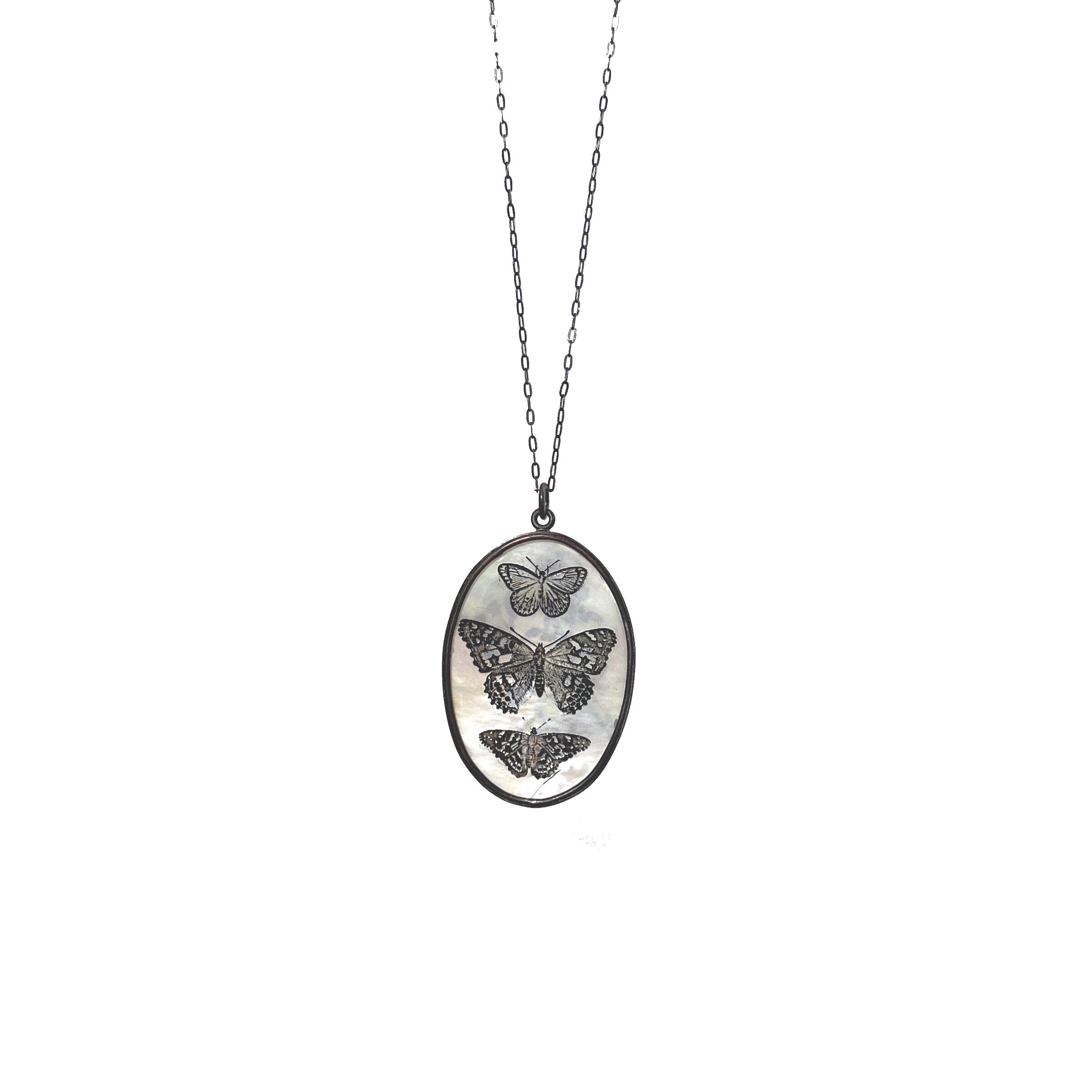 Wildflowers & Butterflies Reversible Pendant
