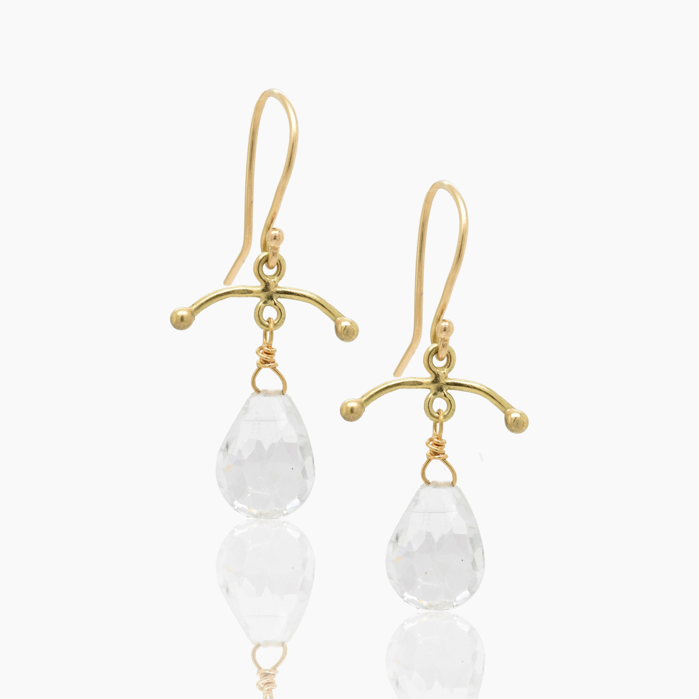 Classic Topaz 18k Gold Drop Earrings