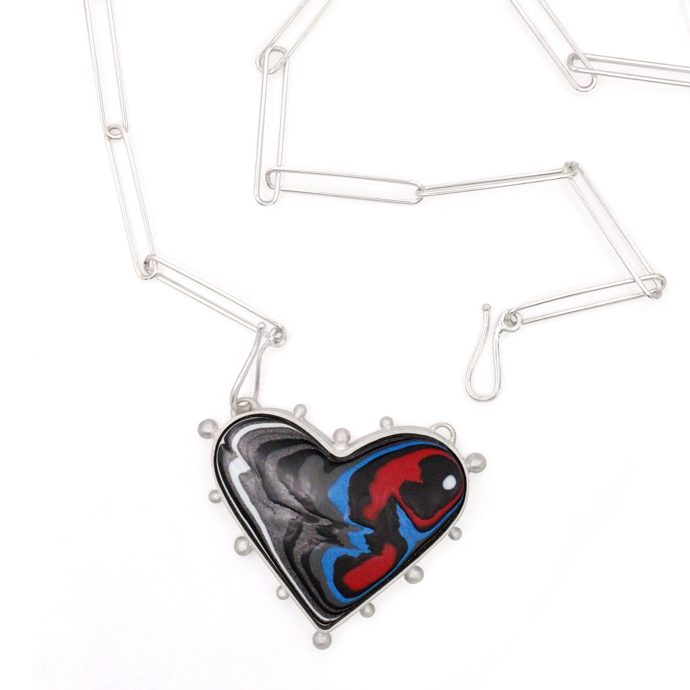 Fordite Heart Necklace