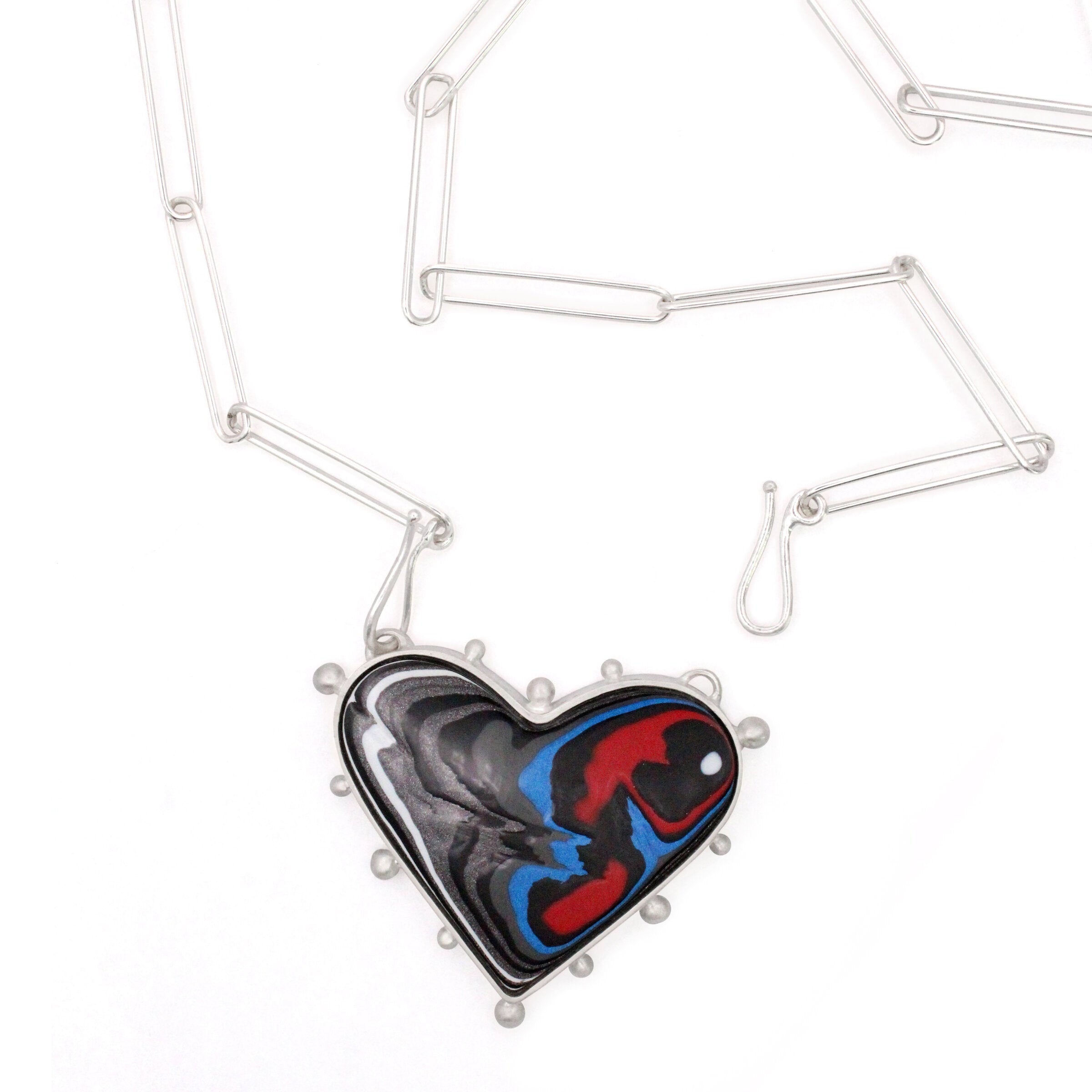 Fordite Heart Necklace