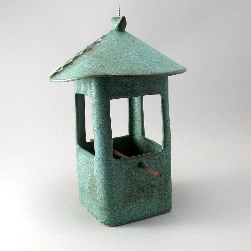 Stoneware Bird Feeder with Bird