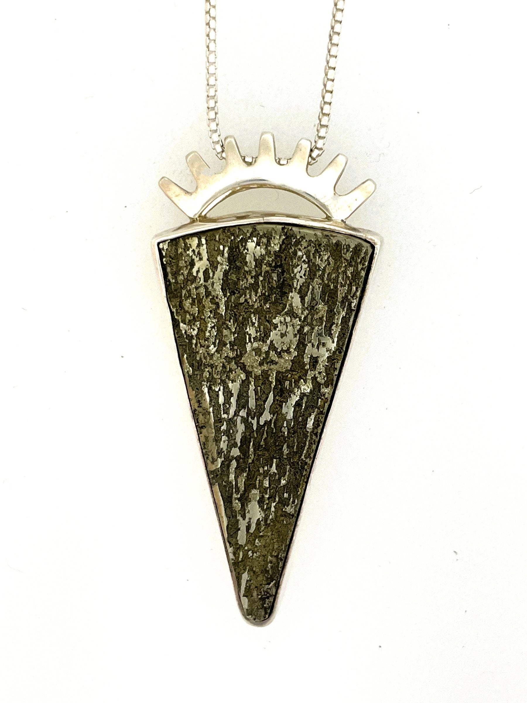 Pyrite & Pyxis Silver Pendant