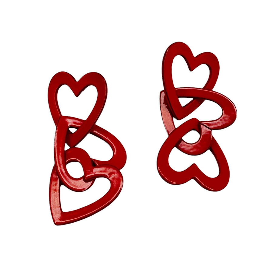 Triple Hearts Earrings
