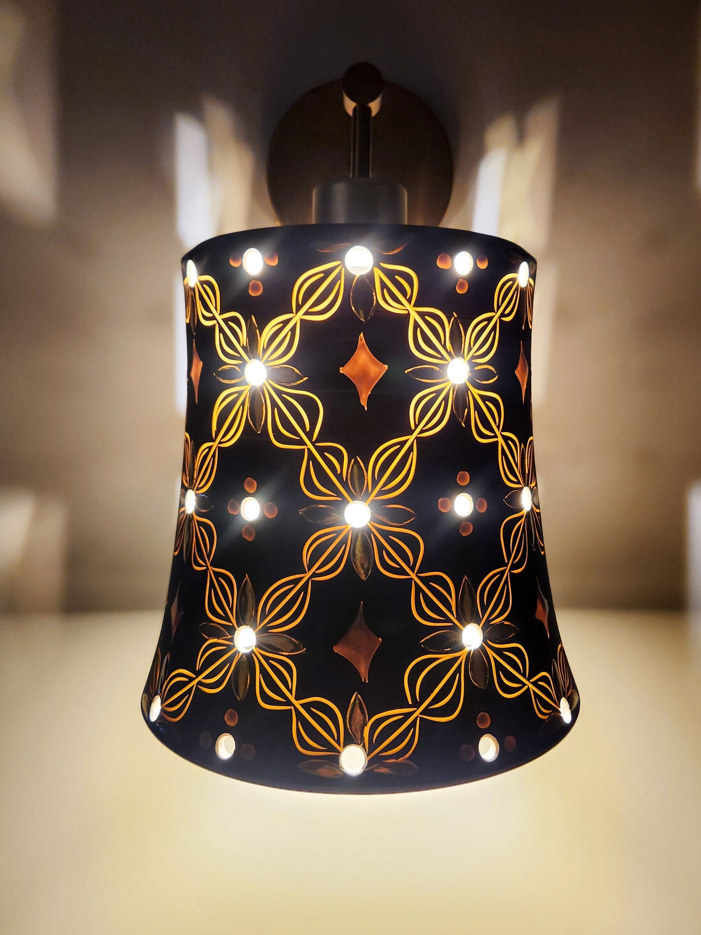 Nocturnal Ornament at Dusk Porcelain Sconce