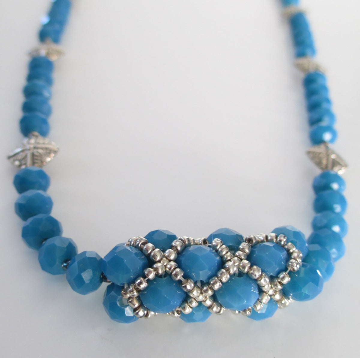 Cerulean Blue Netted Necklace