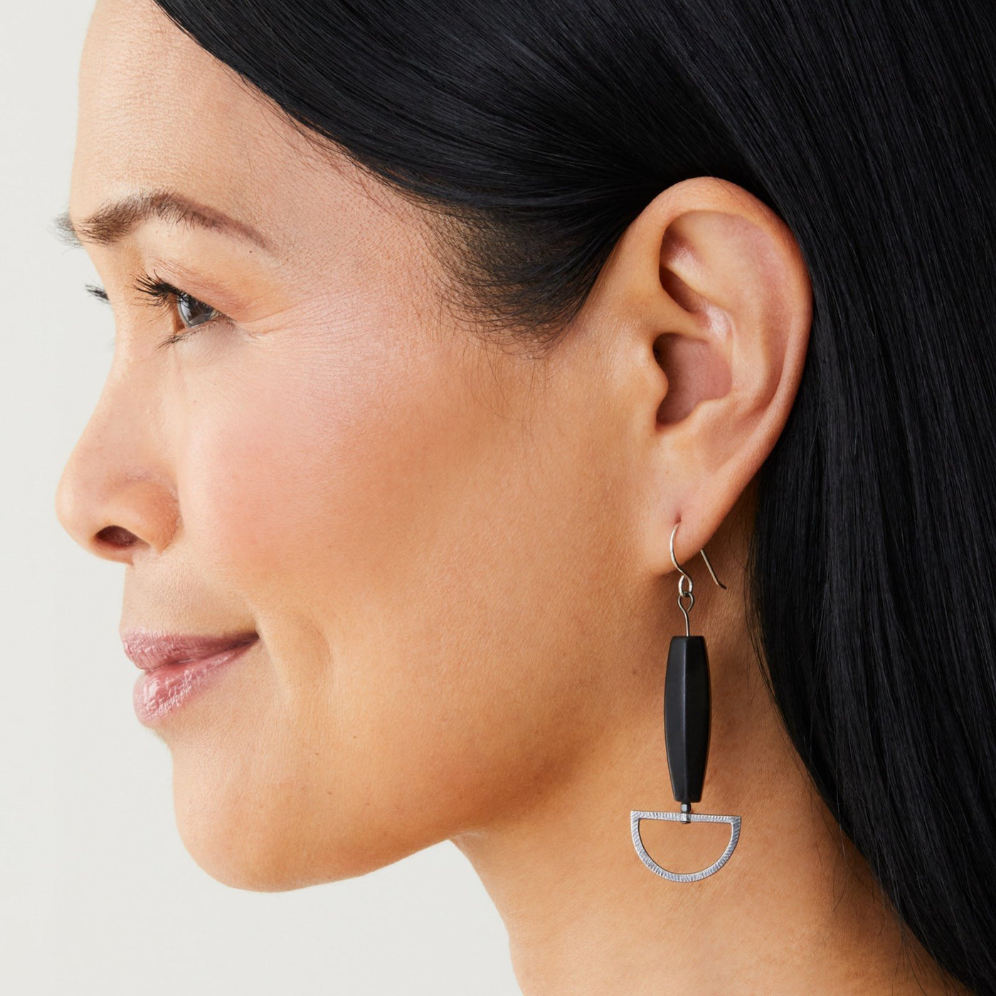 Silver and Blackstone Earrings