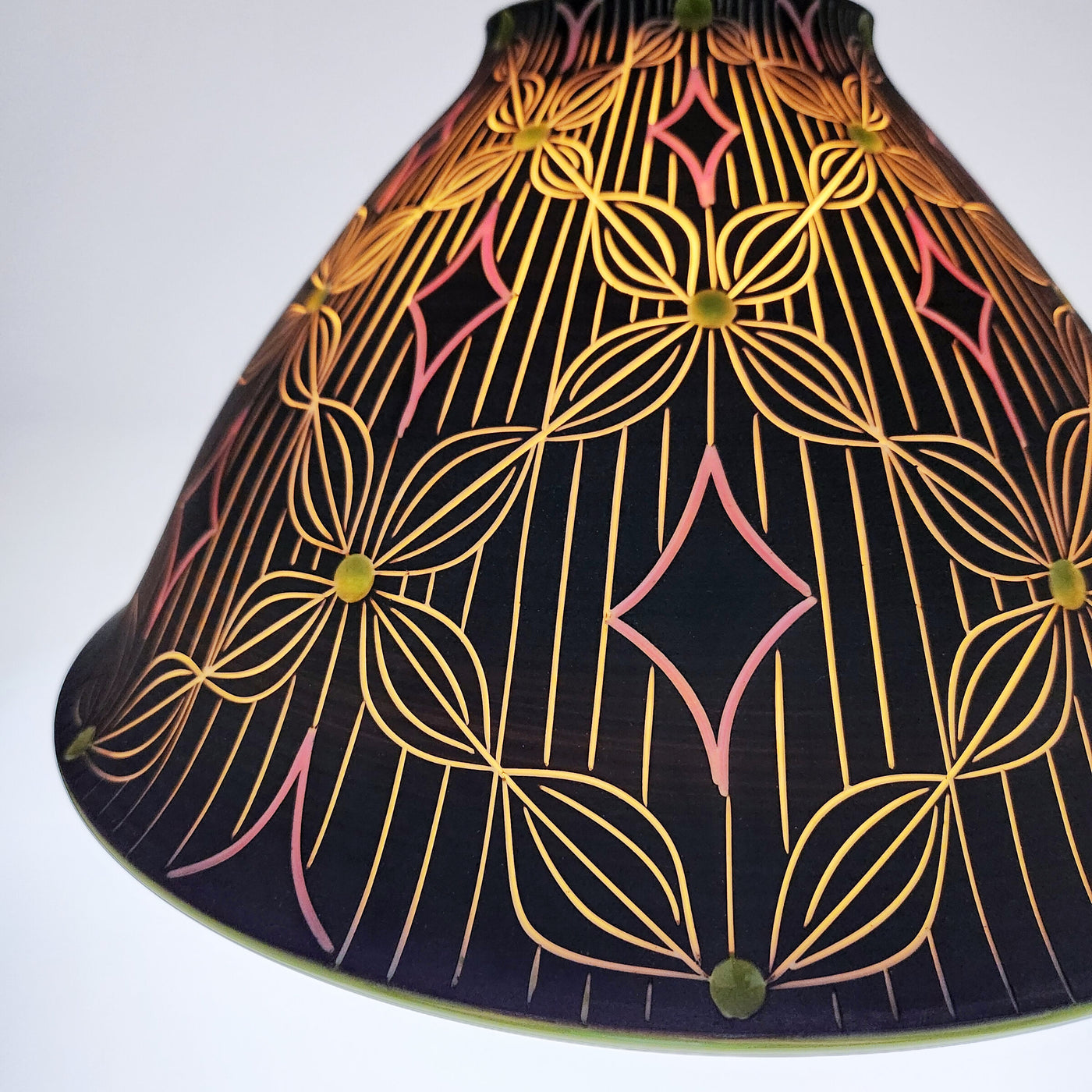 Petal and Line Porcelain Pendant