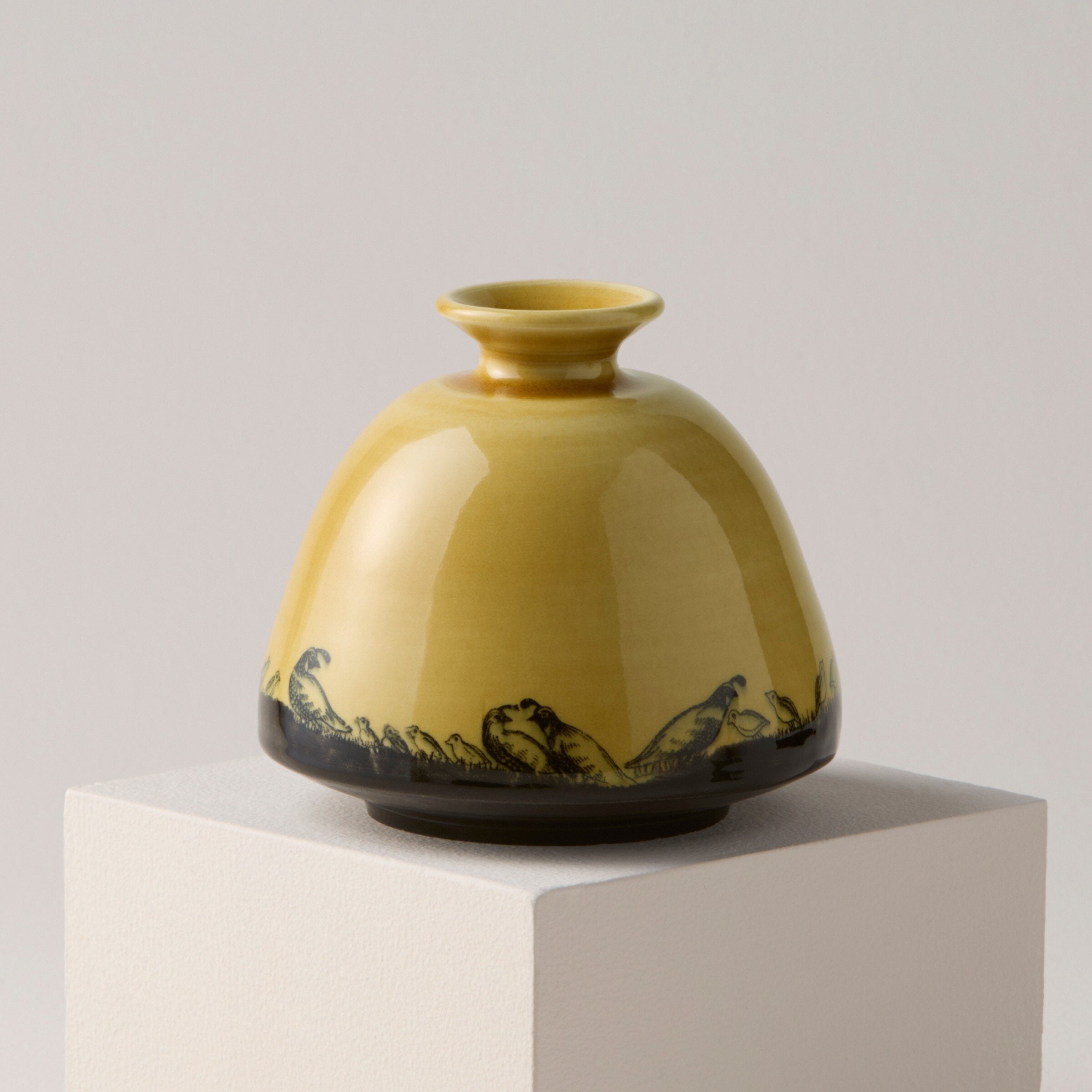 Quail Family Bud Vase