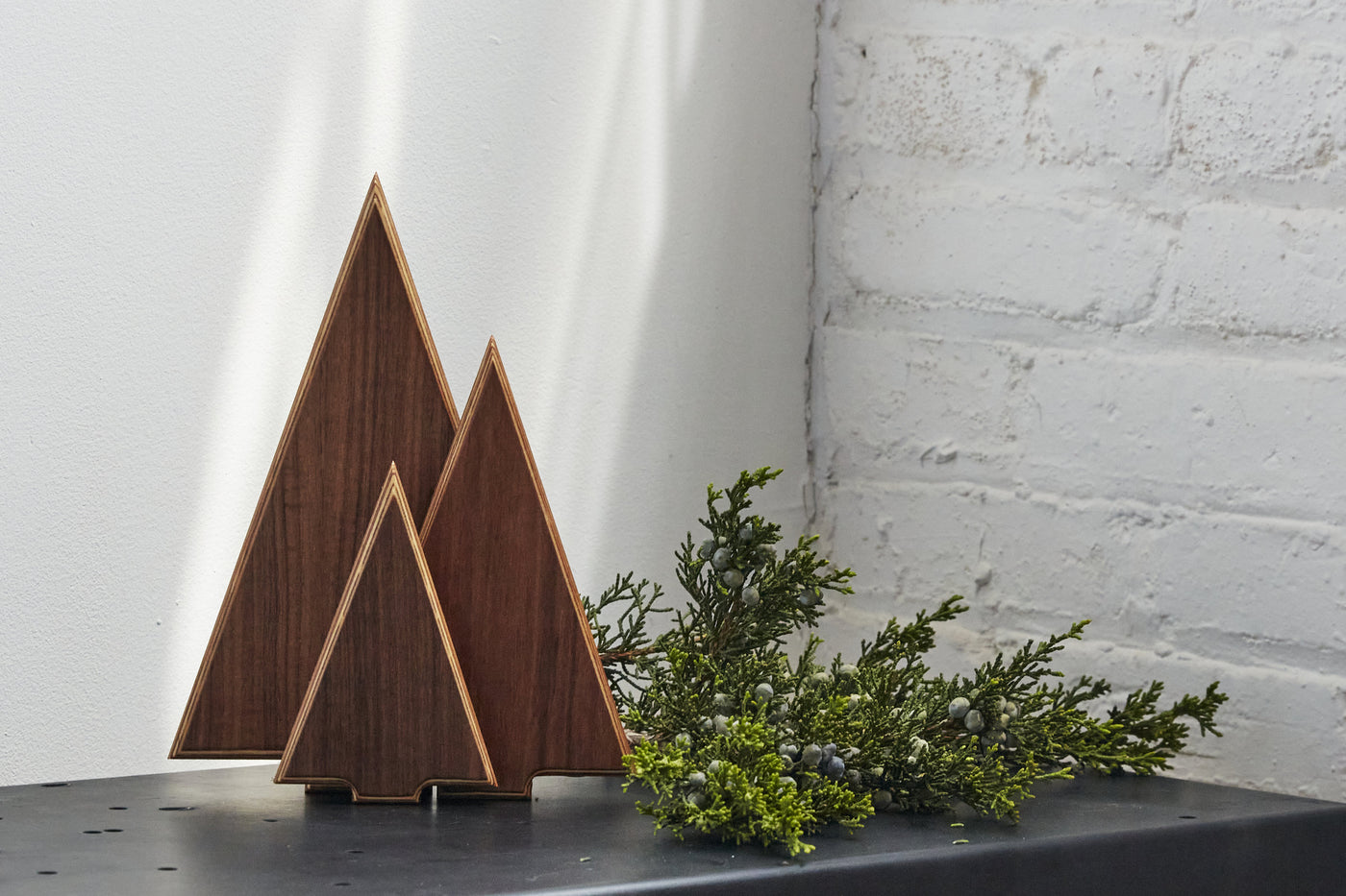 Wood Tree Trio Sculpture