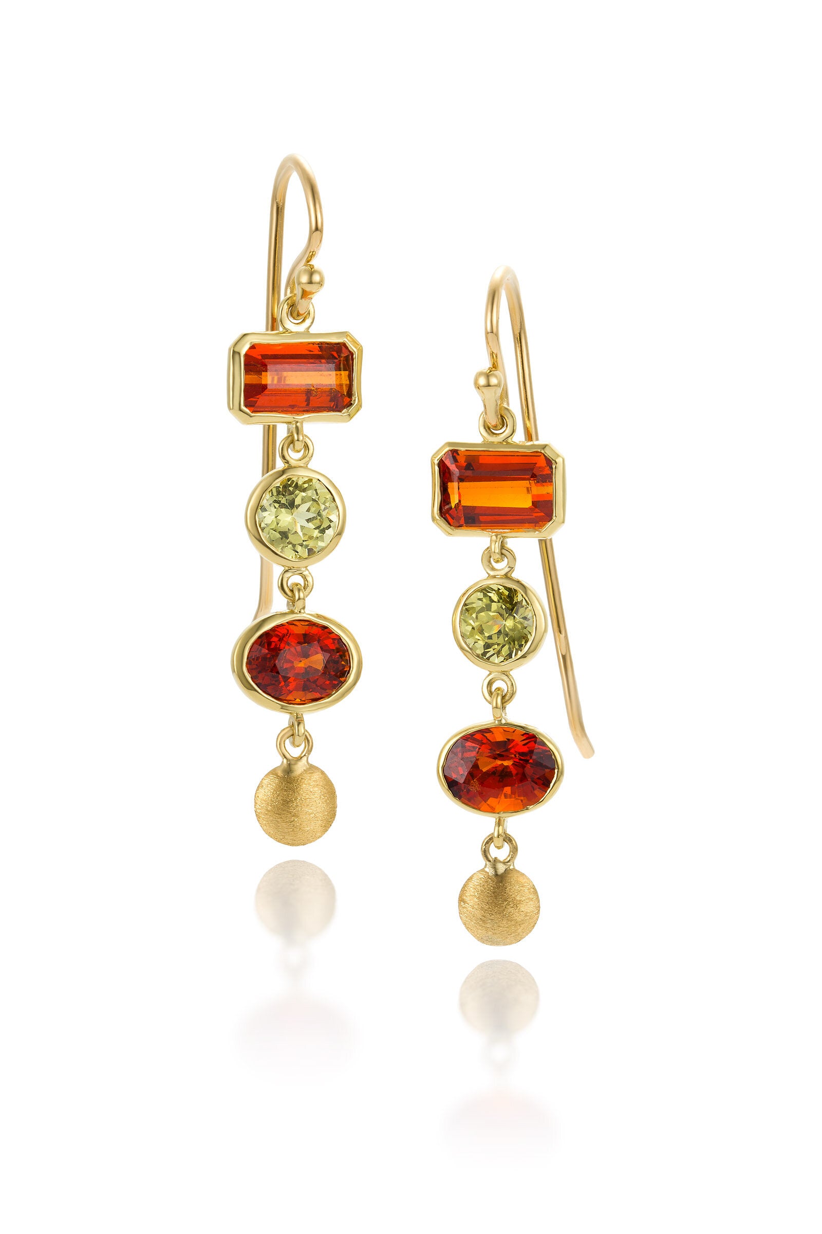 Orange Garnet Citrus Earrings